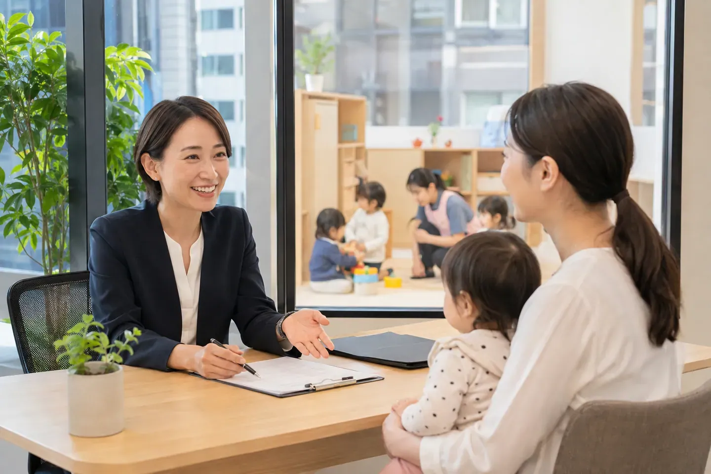 Employer-funded childcare support platform · AI-generated image