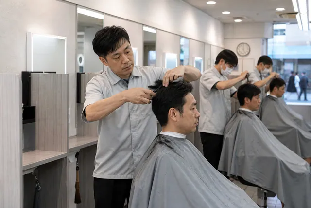 Tiệm cắt tóc 10 phút, giá rõ ràng