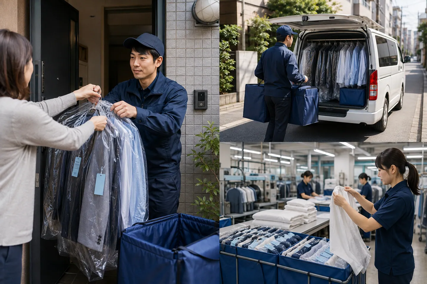 Pickup-and-delivery laundry service · AI-generated image