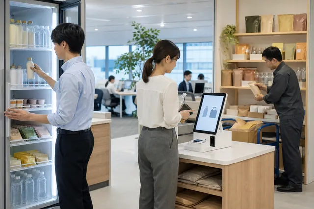 Managed mini-convenience store inside offices