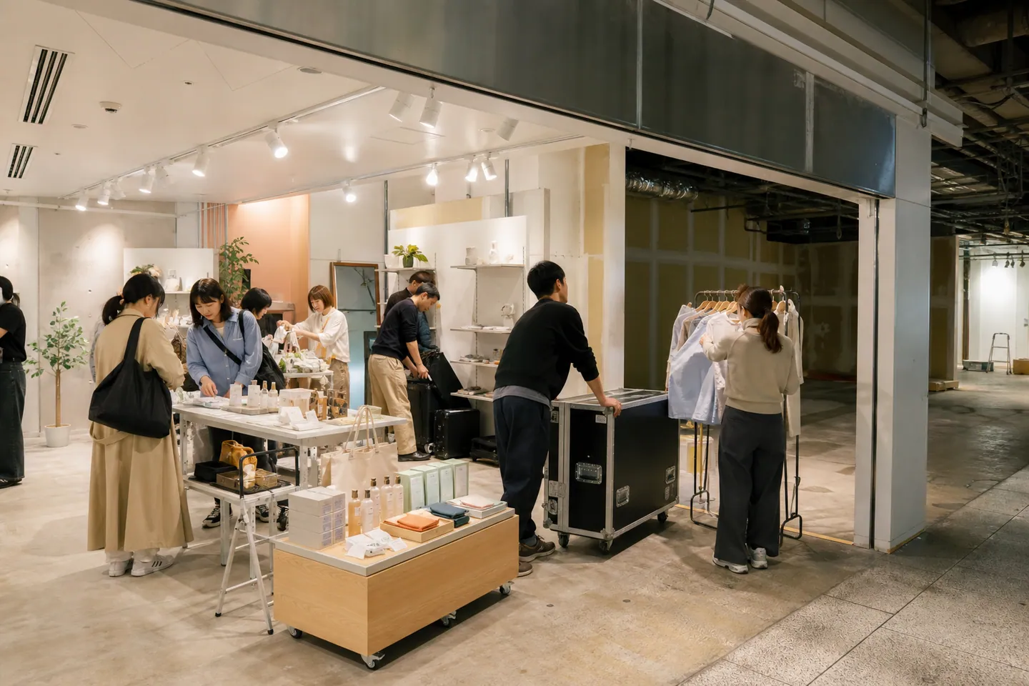 Platform sewa toko pop-up jangka pendek · Gambar buatan AI