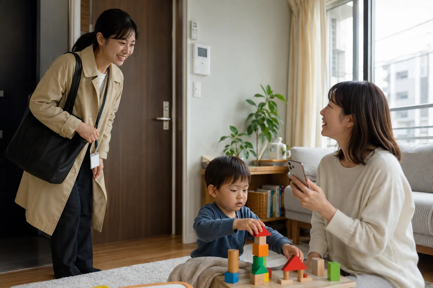 Verified on-demand childcare booking platform · AI-generated image